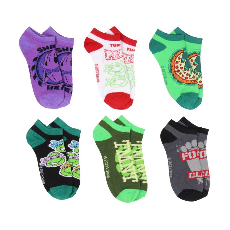Teenage Mutant Ninja Turtles Socks Adult TMNT Themed Designs Mix And Match Ankle Socks Multicoloured, 2 of 5