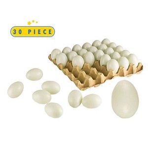 30 Fake Chicken Eggs On Tray Realistic Egg Toy Food Playset For Kids- Pretend Play Artificial Kitchen Foods - Light Green Faux Duck Eggs Kitchen Decor - 1 of 4