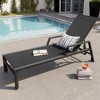 Crestlive Products Outdoor Lounge Chair with Wheels and Armrest, Extra Large Pool Lounge Chairs, Aluminum with Adjustable 5 Backrest - 3 of 4
