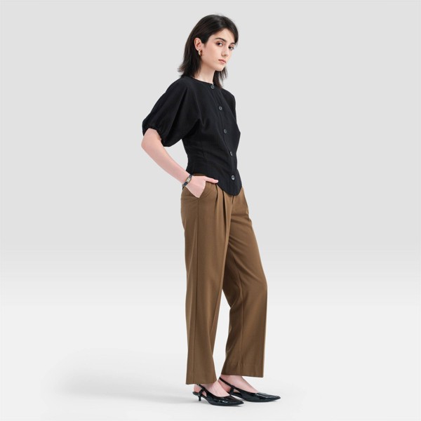 Blusa de Manga Corta con Botones y Hombros Abullonados para Mujer - A New Day™ 4