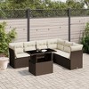 vidaXL 7 Piece Patio Sofa Set with Cushions - Brown and Cream without storage - 2 of 4