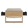 PAGED Two Tone Wooden Coffee Table, Modern Side Table with Storage Drawers and Open Shelf, High Glossy Center Table for Living Room, Bedroom - 3 of 4