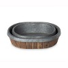 Park Hill Collection Galvanized Lined Wooden Oval Trays - 3 of 4