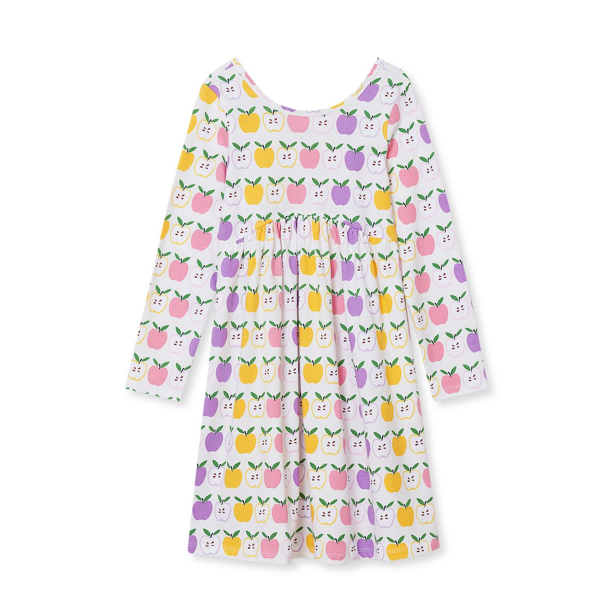 Lands' End Kids Long Sleeve Gathered Waist Jersey Dress