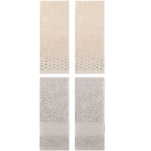 REGALWOVEN 4 Pcs Cotton Soft Bathroom Hand Towel 14" x 30" - 1 of 4
