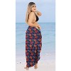 HAPPY BAY Womens Beachwear Summer Beach Wrap Skirt Swimsuit Swim Cover Up Bikini Bathing suit Beach Wraps for Women Sarong Coverups One Size Blue,Leaf - 3 of 4