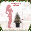 Homhougo 3FT Snow Flocked Christmas Tree with Red Berries and Rustic Pot Base, Ideal for Small Holiday Spaces - 4 of 4