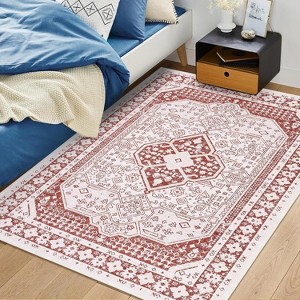 Area Rugs - Stain Resistant Washable Large Soft Low Pile Carpet with Non-Slip Backing for Living Room, Bedroom, Dining Room, Kitchen Nursery - 1 of 4
