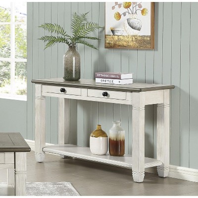 NicBex Antique Style Narrow Console Table with Storage,Entryway Table with 2 Drawers & Bottom Shelf,Foyer Table for Hallway,Living Room