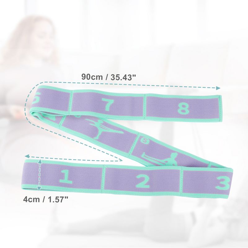 Unique Bargains High Elastic 8-Loop Yoga Stretching Exercise Band 1 Pc, 4 of 7
