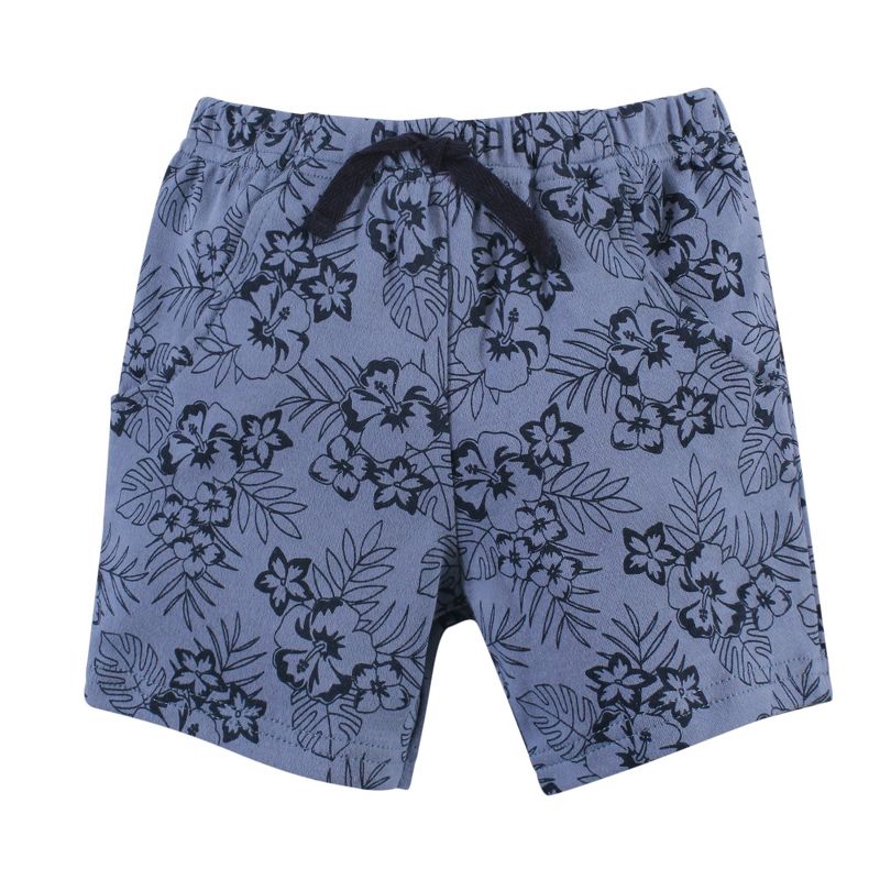 Hudson Baby Infant Boy Cotton Bodysuit, Shorts and Shoe 3pc Set, Pineapple, 5 of 6