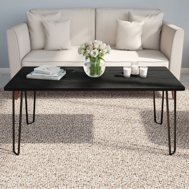 Lavish Home Modern Coffee Table with Hairpin Legs - Modern Industrial, 1 of 8