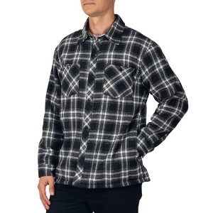 Alpine Swiss Mens Josh Fleece-Lined Flannel Jacket Heavyweight Snap-Front Plaid Shirt Shacket  Warm Soft Winter Outerwear - 1 of 4