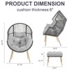 Outdoor PE Wicker Egg Chair with Ottoman for Balcony - 2 of 4