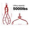 Claw Hook, 4 Claw Log Lifting Tongs, 36" Max Opening Log Grapple Logging Tongs, Trailing Steel Claws for Trucks ATVs Tractors Skidders Forklifts - 2 of 4