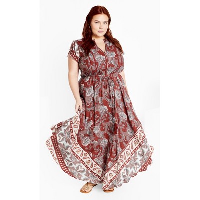 Women's Plus Size Lilah Maxi Dress - ginger | CITY CHIC