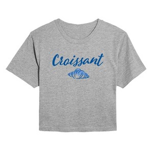 Women's - Instant Message - Croissant Cropped Graphic T-Shirt - 1 of 4