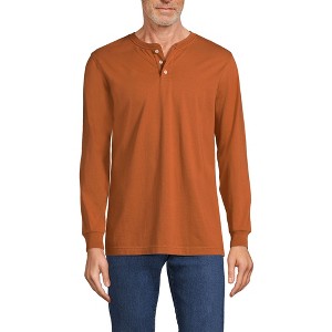 Lands' End Men's Super-T Long Sleeve Henley Shirt - 1 of 4