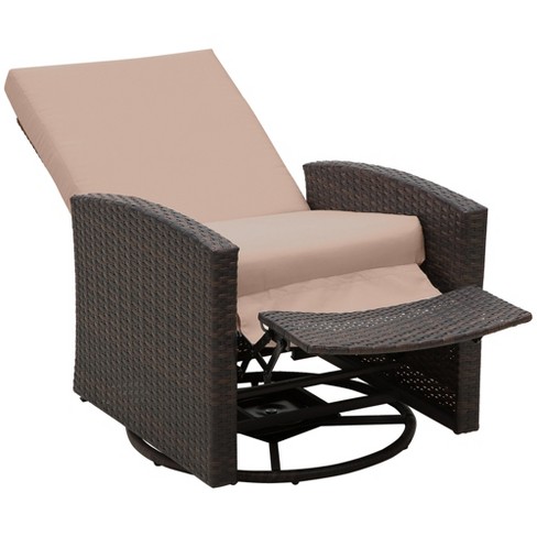 Tangiers Outdoor Wicker and Cushion Recliner