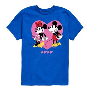 Boys' - Disney - Mickey And Minnie Heart Short Sleeve Graphic T-Shirt - 1 of 3