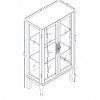 FURNIinspire Utility Storage Cabinets Curio Cabinet, Showcase, Display Cabinet With Mirrored Back Panel For Home, Office, Brown, 11.81"*25.98"*43.39" - 3 of 4