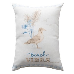 Manual Woodworks and Weavers Beach Vibes Outdoor Pillow – Climaweave 13x18 Coastal Accent for Patio or Porch - 1 of 3