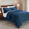 Flannel Cotton Modern Solid Fuzzy Duvet Cover Set With Pillow Shams by Blue Nile Mills - 2 of 4