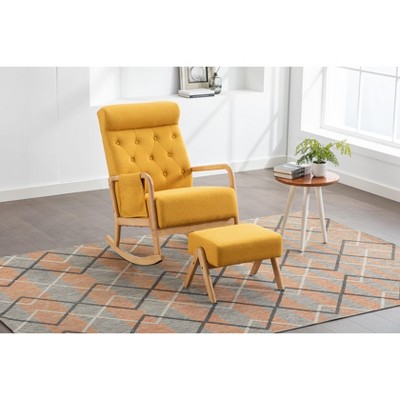 Xiyuyeu Rocking Chair With Ottoman Glider Rocker Chair Modern ...