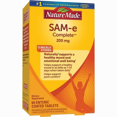 Nature Made SAM-e 200 mg Complete, Dietary Supplement for Mood Support, 60 Tablets, 30 Day Supply.