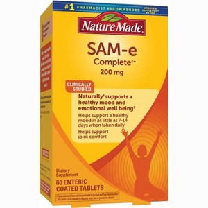 Nature Made SAM-e 200 mg Complete, Dietary Supplement for Mood Support, 60 Tablets, 30 Day Supply. - 1 of 4