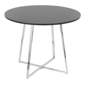 Sapphtopaz Round Dining Table Contemporary Dining Table in Chrome Metal Legs and MDF Tabletop Kitchen Table for Dining Room, Small Spaces - 1 of 4