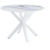NicBex 42.12" Mid-century Round Dining Table,Kitchen Table with MDF Tabletop for 4-6 Seaters,White - 4 of 4