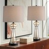 360 Lighting Traditional Table Lamps 27" Tall Set of 2 Clear Champagne Glass Taupe Drum Shade for Bedroom Living Room House Bedside Nightstand Office - 2 of 4