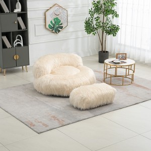 NicBex Plush Bean Bag Chair,Floor Sofa with Handle and Ottoman for Gaming Reading Relaxing - 1 of 4