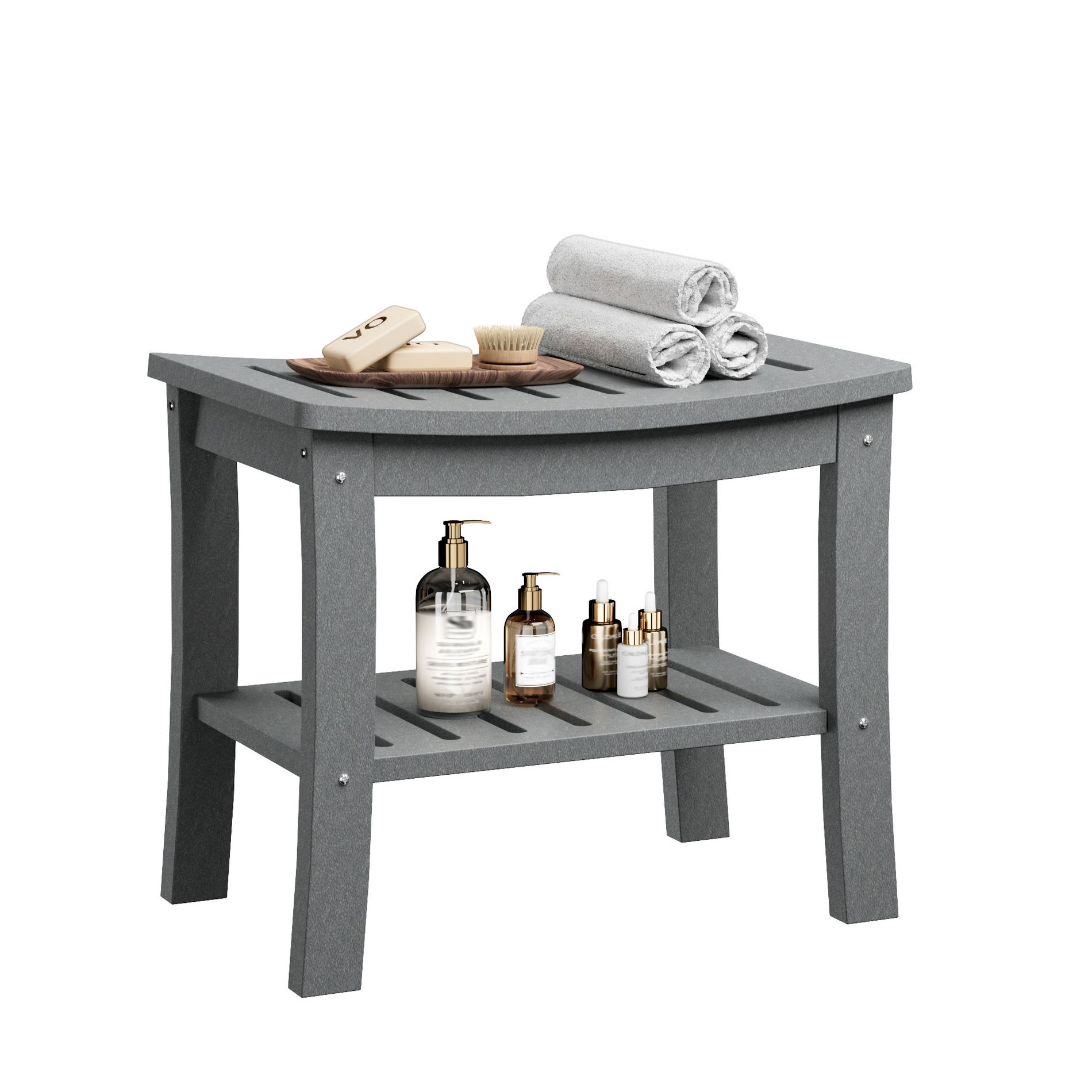 HDPE Showers Bench with Storage Shelf,Shower Bench for Inside Shower to Sit On,Waterproof Showers Stool/Chair/Seat for Bathroom, Bathtub, Supports