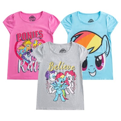 My Little Pony Girl's 3-Pack Ponies Rule! Short Sleeve Graphic Tees For Toddler