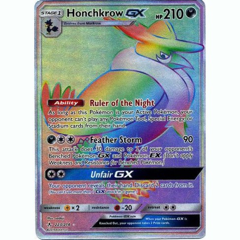 Pokemon Sun And Moon Unbroken Bonds Secret Rare Honchkrow Gx 223