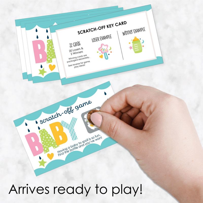 Big Dot of Happiness Colorful Baby Shower - Gender Neutral Party Game Scratch Off Cards - 22 Count, 2 of 7