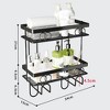Over The Toilet Storage Shelf, Above Toilet Organizers Multifunctional Bathroom Storage Cabinet Punch-Free Toilet Tank Organizer Rack Double Layer - 2 of 4