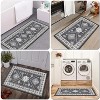 TOBILI Kitchen Rugs Sets 2 Piece,Non Slip Kitchen Rugs and Mats Non Skid Washable, Bohemian Kitchen Floor Mat Farmhouse for Hallway Entryway,gray - 2 of 4