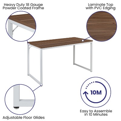 Tiverton 51" Walnut and White Industrial Modern Office Desk