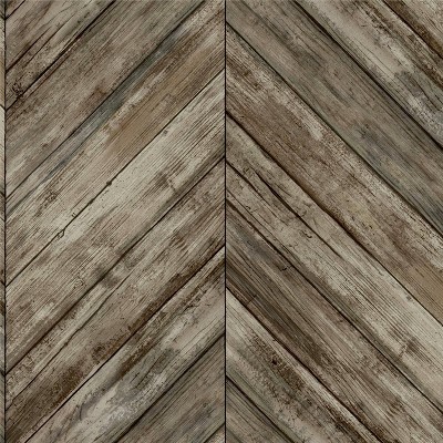 RoomMates Herringbone Wood Boards Peel & Stick Wallpaper