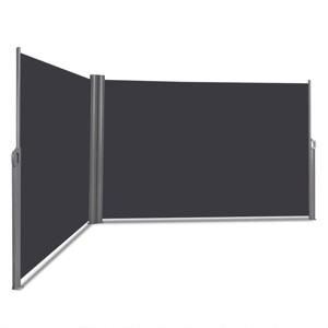 Tangkula 237"x 63" H Patio Retractable Double Folding Side Awning Screen Divider - 1 of 4