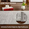 Contemporary Neutral Area Rugs Washable Solid Rug Low Pile Non Slip Foldable Floor Carpet for Living Room - 3 of 4