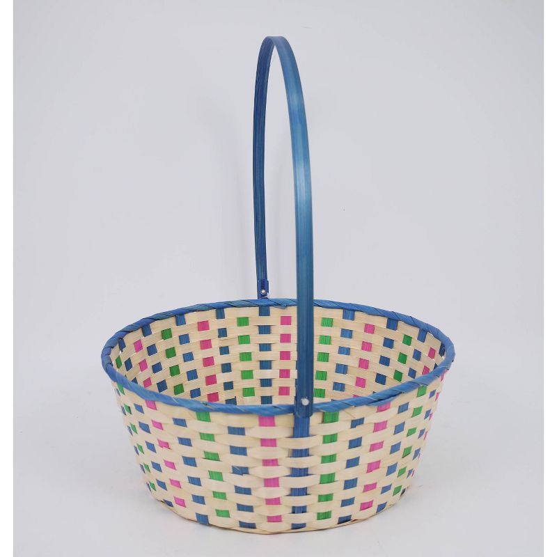 15&#34; Bamboo Easter Basket Cool Colorway Blue with Pink Mix - Spritz&#8482;, 2 of 4