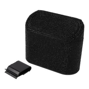 Unique Bargains Auto Car Trash Can Durable Car Door Trash Bin Black 1 Pc 6.3" Length 2.8" Width 5.5" Height ABS Rhinestone - 1 of 4