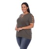 Plus Size Keyhole Neck Cutout Short Sleeve Top - White Mark - 2 of 4