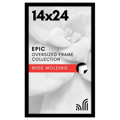 Americanflat 14x24 Poster Frame with Polished Plexiglass - Black Picture Frame - Wide Photo Frames Made of Engineered Wood for Vertical or Horizontal