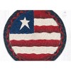 Earth Rugs Primitive Flag Jute Trivet – 10"x10" Round Braided Hot Pad, Americana Patriotic Design - 2 of 3