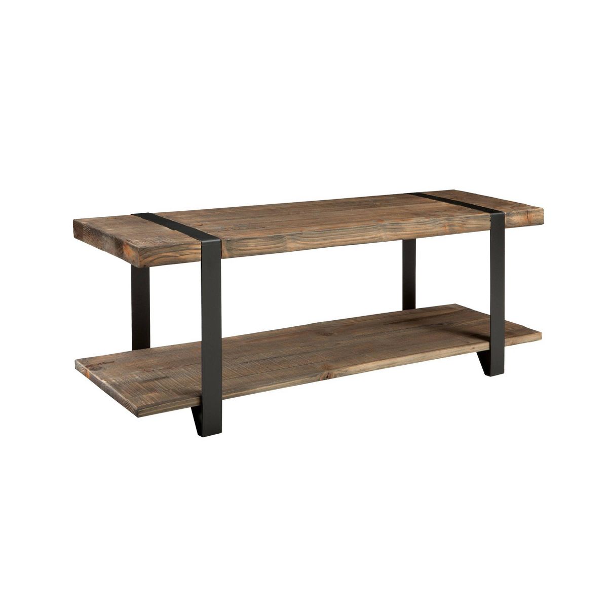 48" Modesto Metal and Wood Wall Coat Hook with Bench Brown - Alaterre Furniture - thumbnail 3